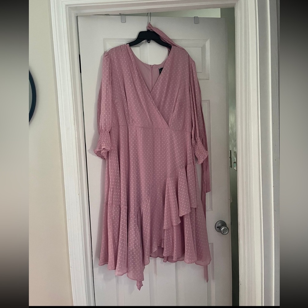 Pale pink midi wrap dress size 16